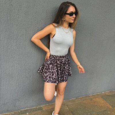 FALDA LEOPARDO GRIS